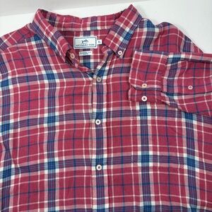 Southern Tide Plaid Flannel Buttondown Pink Blue Men's XL Classic Fit Shirt